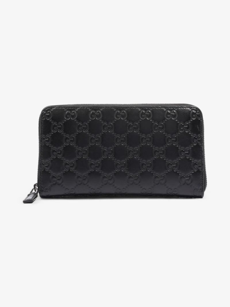 Gucci Guccissima Zip Around Wallet Black Leather