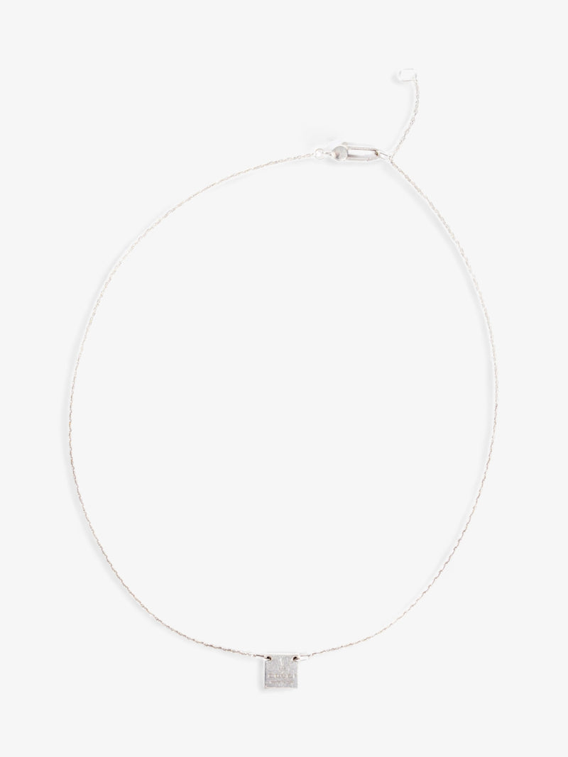 Gucci Logo Plate Necklace Silver Silver Sterling