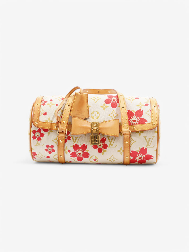 Louis Vuitton Papillon Cherry Blossom Murakami White / Red / Gold Coated Canvas