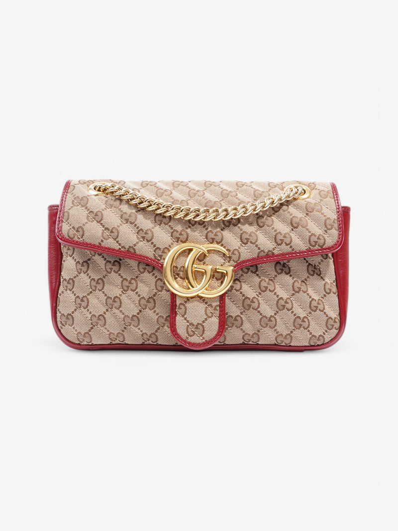 Gucci GG Marmont Chain Shoulder Beige Canvas