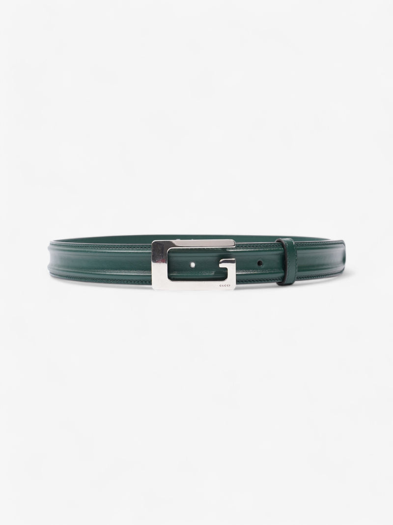 Gucci Memorable Buckle Belt Green / Silver Calfskin Leather 85cm / 34