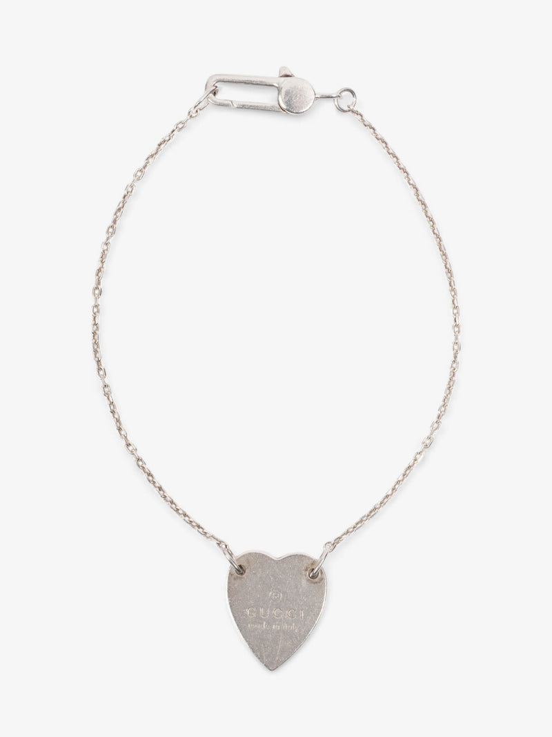 Gucci Trademark Heart Tag Bracelet Silver Silver Sterling
