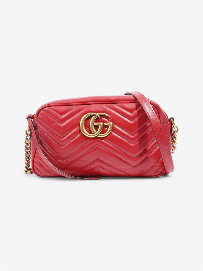 Gucci Marmont Zip Red Matelasse Leather Small