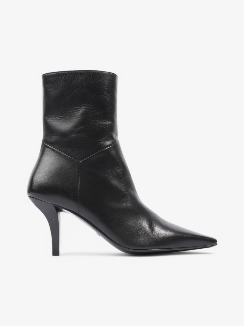 Gucci Gucci Side Zipped Pointed Toe Ankle Boots 70 Black Leather EU 38 UK 5