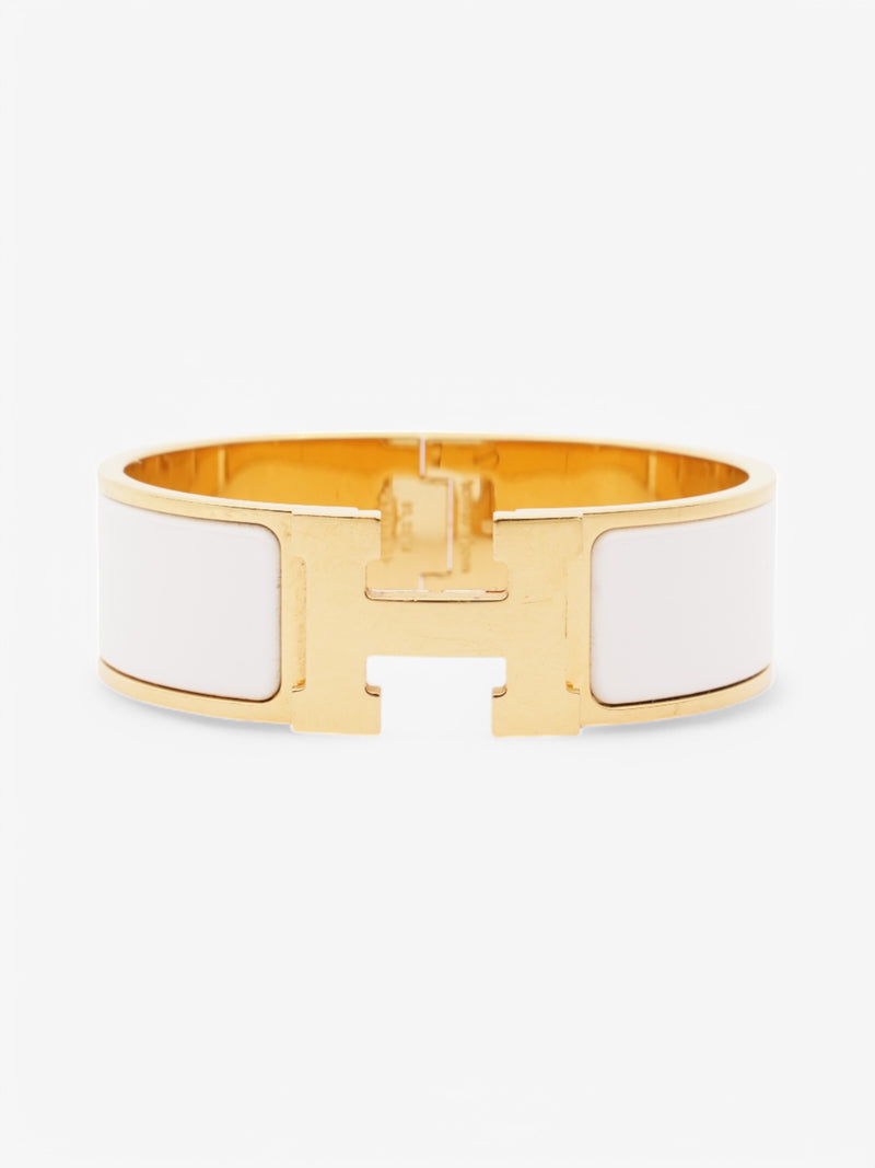 Hermes Clic Clac H White / Gold Gold Plated GM