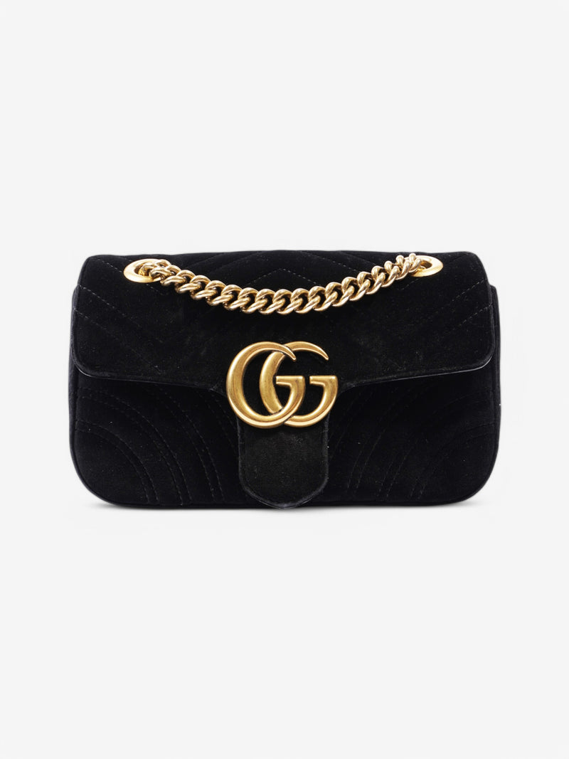 Gucci Marmont Flap Black Velvet Mini