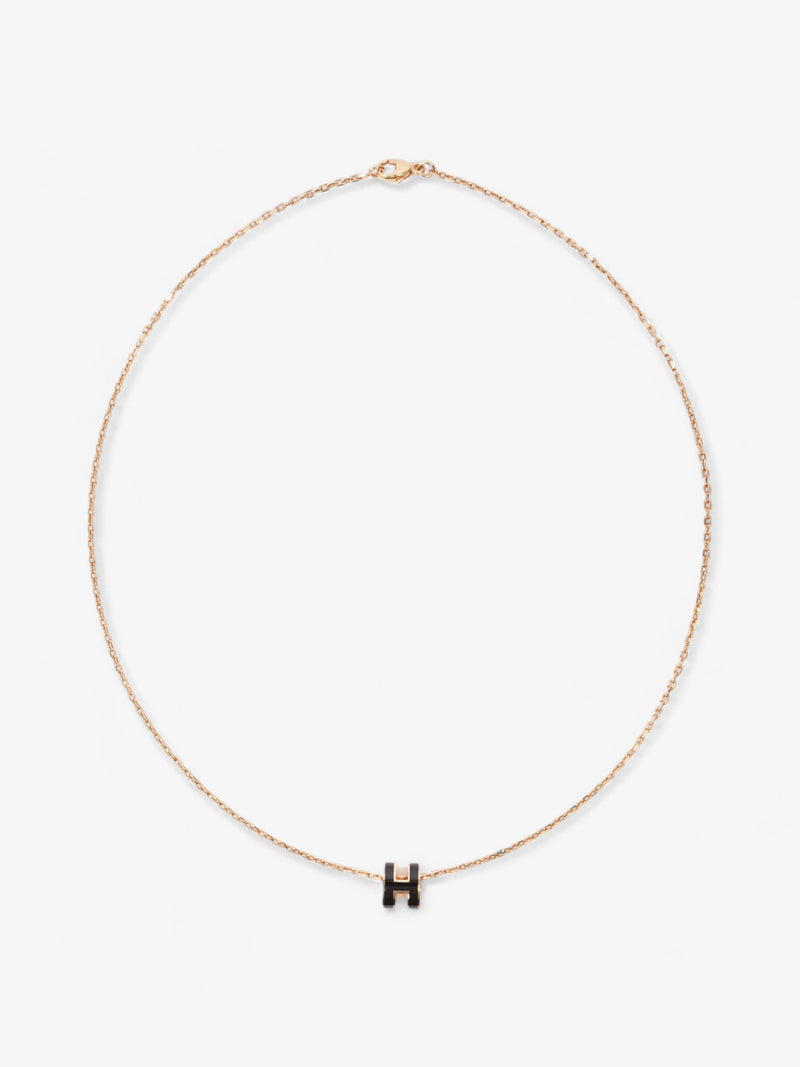Hermes Mini Pop H pendant Black / Gold Yellow Gold