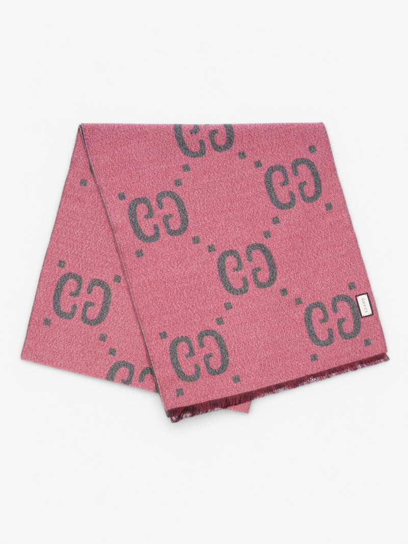 Gucci GG Scarf Grey / Pink Cloth Large