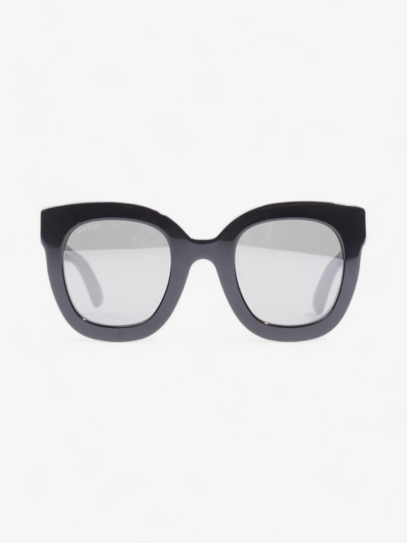 Gucci GG Star Detail Rounded Frame Sunglasses Black Acetate 140mm