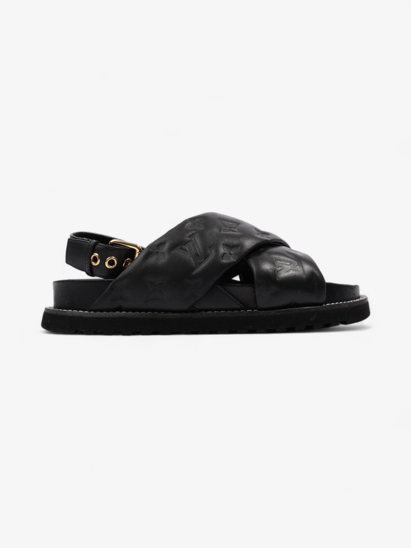 Louis Vuitton Paseo Flat Sandal Black Lambskin Leather EU 39 UK 6