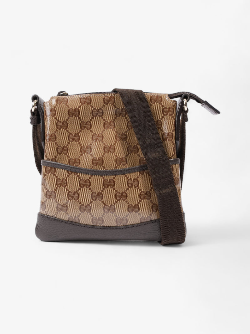 Gucci Small Messenger Beige And Ebony GG Supreme PVC