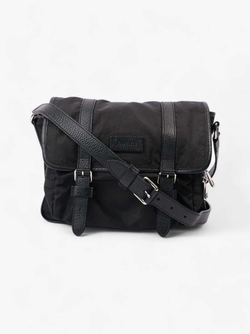 Gucci Monogram Messenger Bag Black Nylon