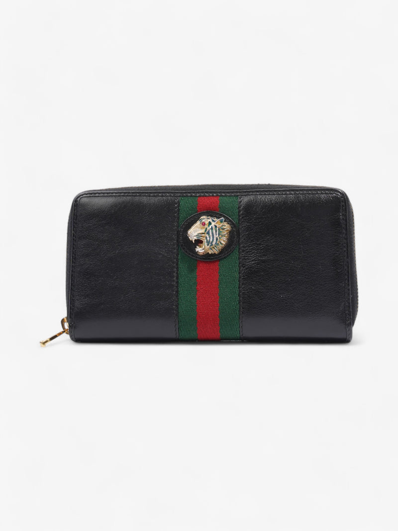Gucci Rajah Zip Around Wallet Black / Green / Red Leather