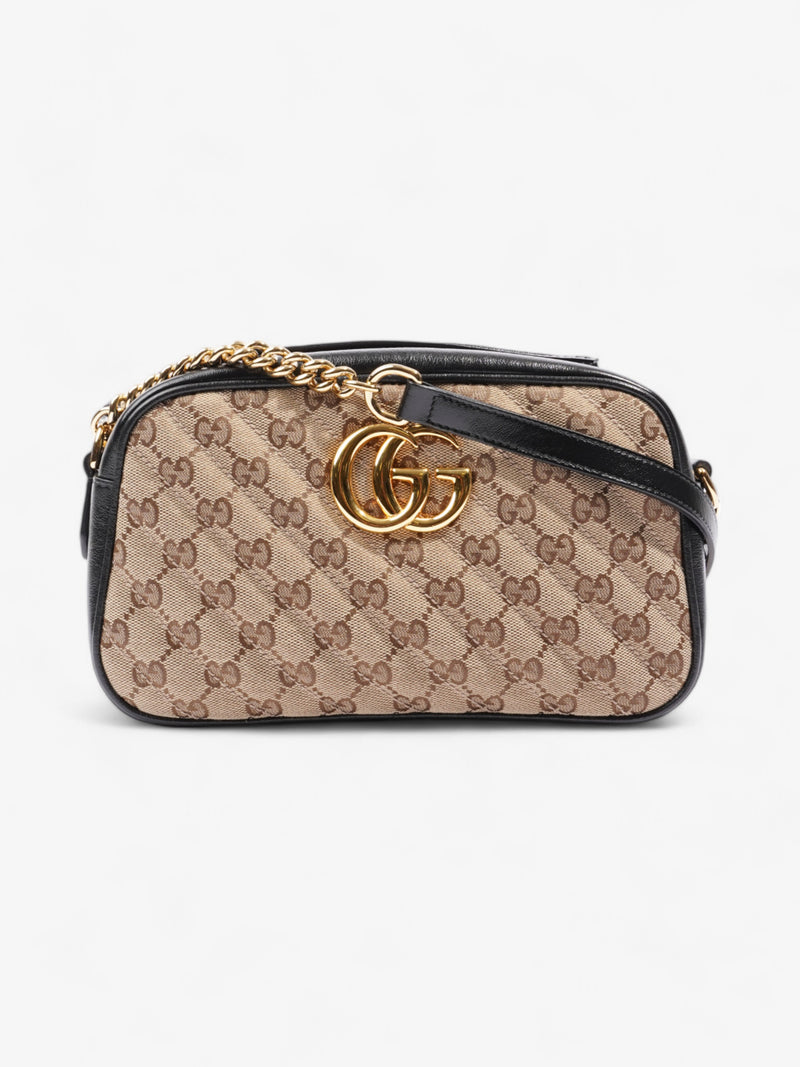 Gucci GG Marmont Zip Around GG Supreme / Black Coated Canvas Small