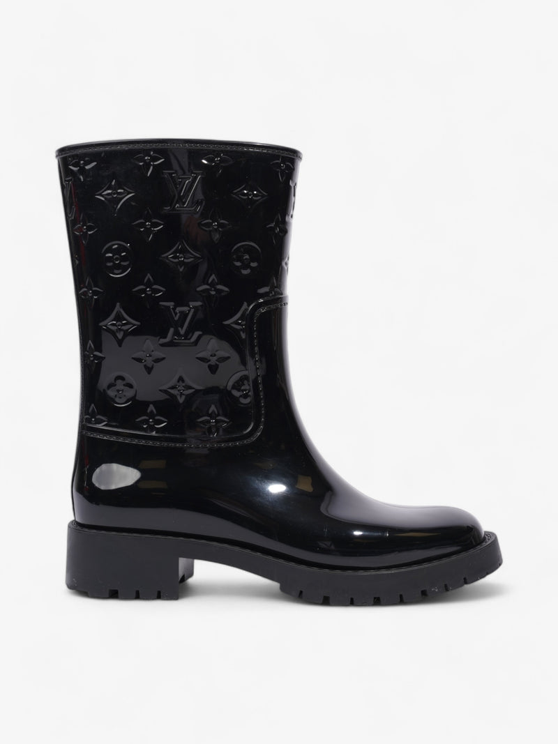 Louis Vuitton Drops Flat Half Boots Black Rubber EU 38 UK 5