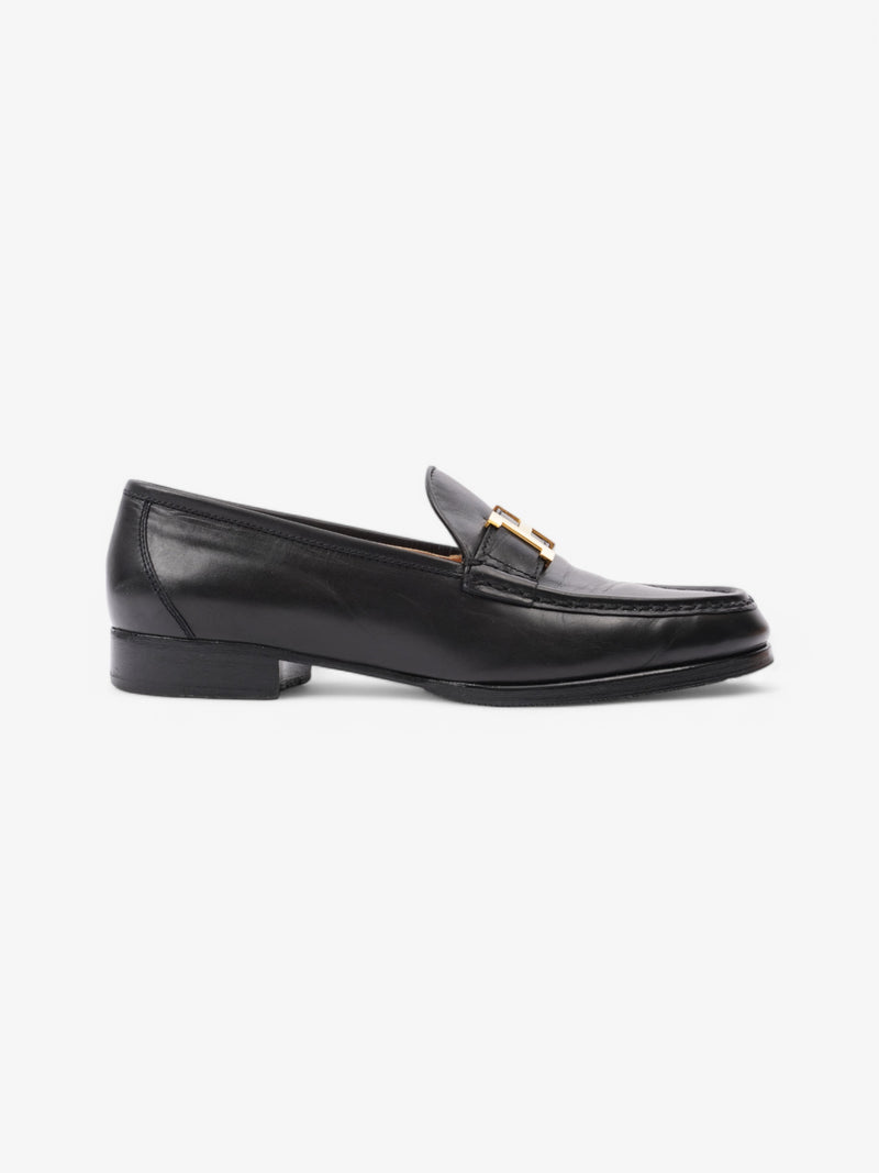 Hermes Faubourg Loafers Black Leather EU 38 UK 5