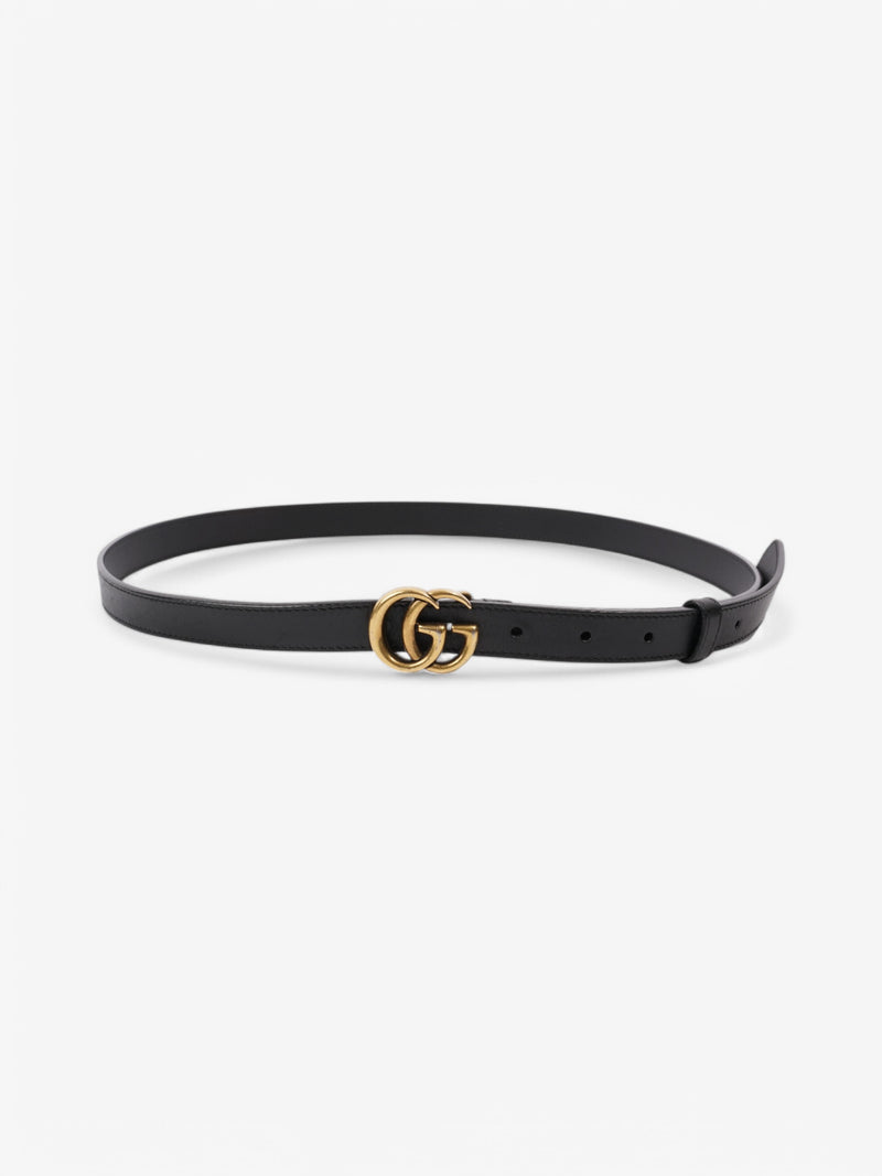 Gucci GG Marmont Thin Belt Black / Gold Leather 105cm / 42