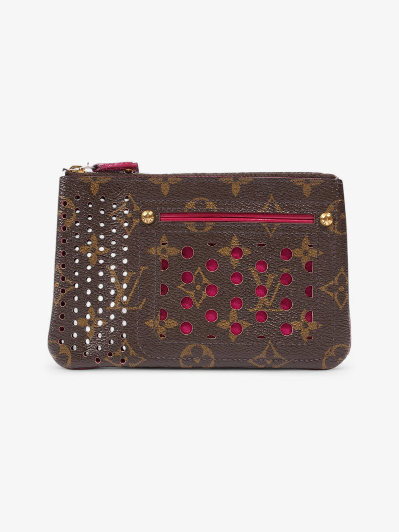 Louis Vuitton Perforated Pochette Plat Monogram / Fuschia Coated Canvas