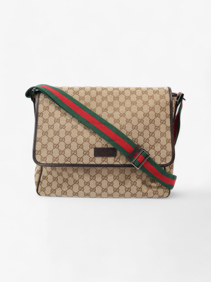 Gucci Messenger Bag Beige / Brown Canvas