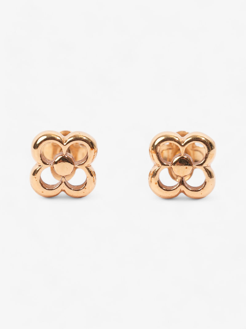 Louis Vuitton Gold Flower Logo Studs Gold Base Metal