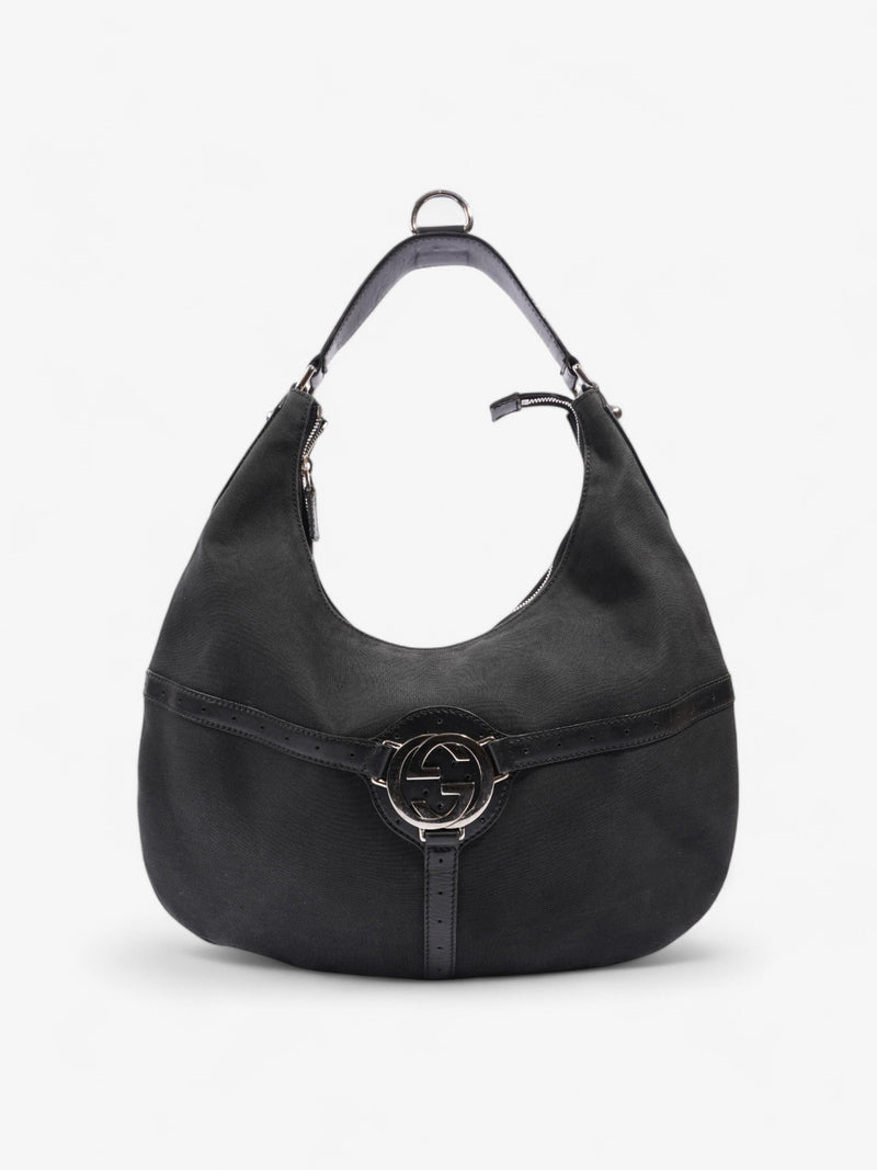 Gucci Reins Hobo Black Canvas