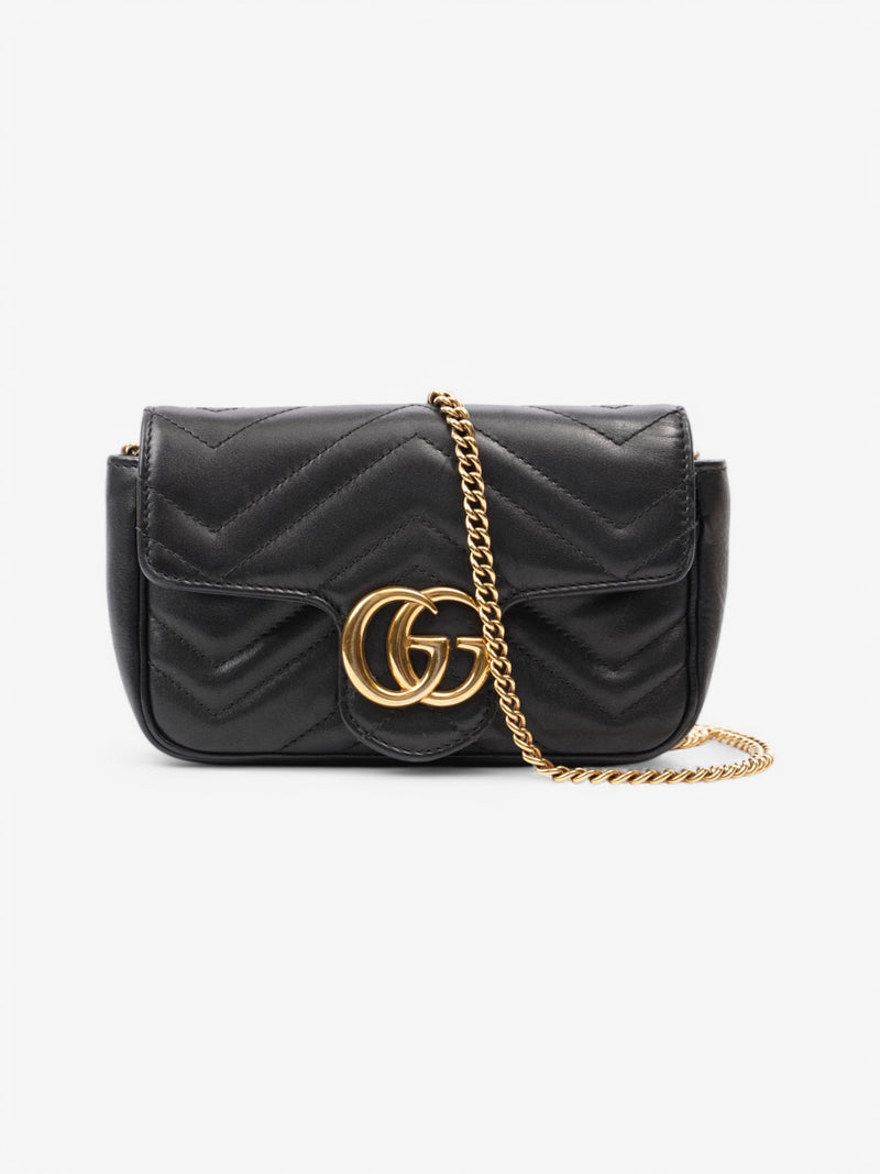 Gucci Marmont Flap Black Leather Super Mini