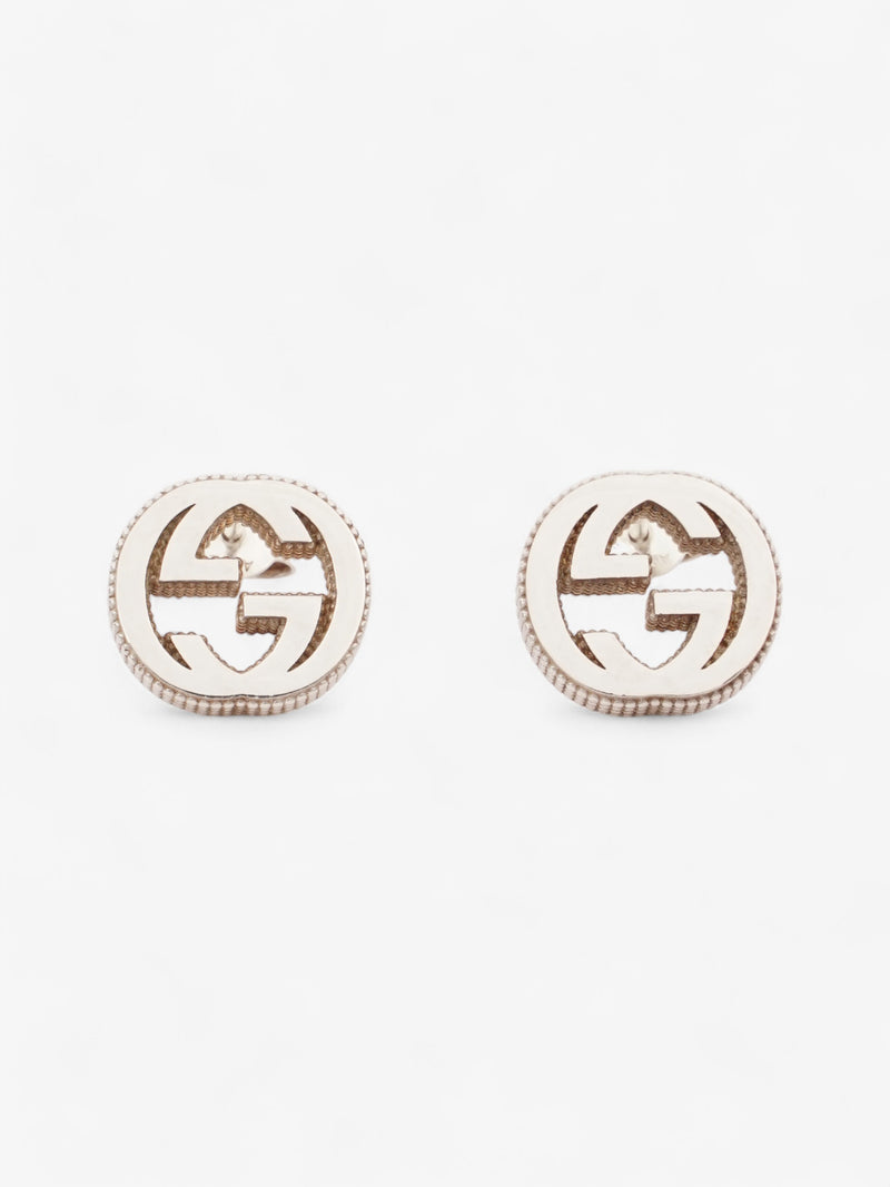 Gucci Interlocking Earrings Silver Silver Sterling