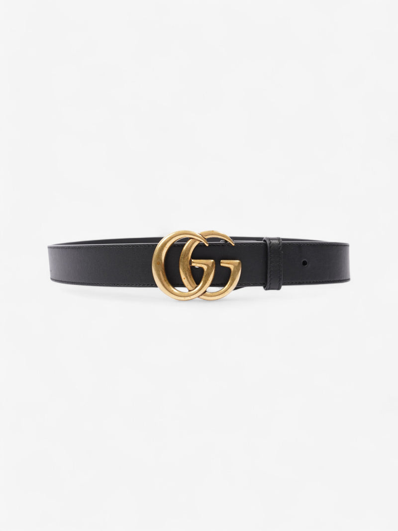 Gucci GG Marmont Belt Black / Gold Leather 90cm / 36
