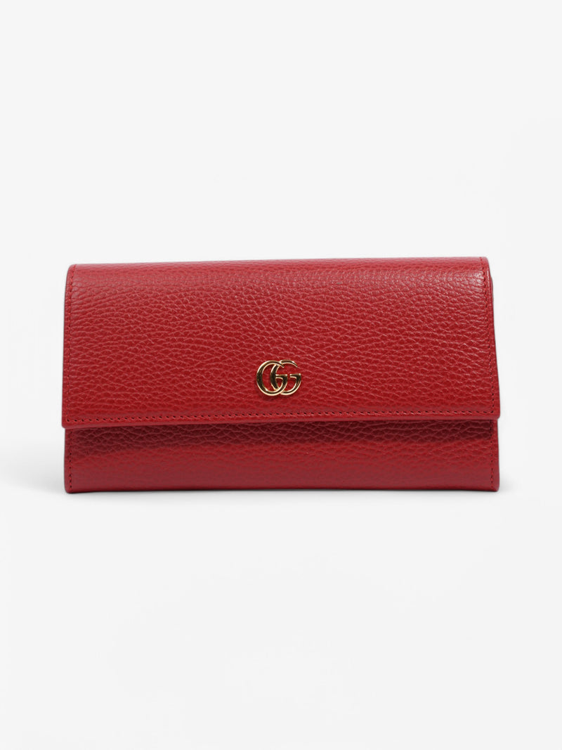 Gucci GG Marmont Long Continental Wallet Hibiscus Red Calfskin Leather