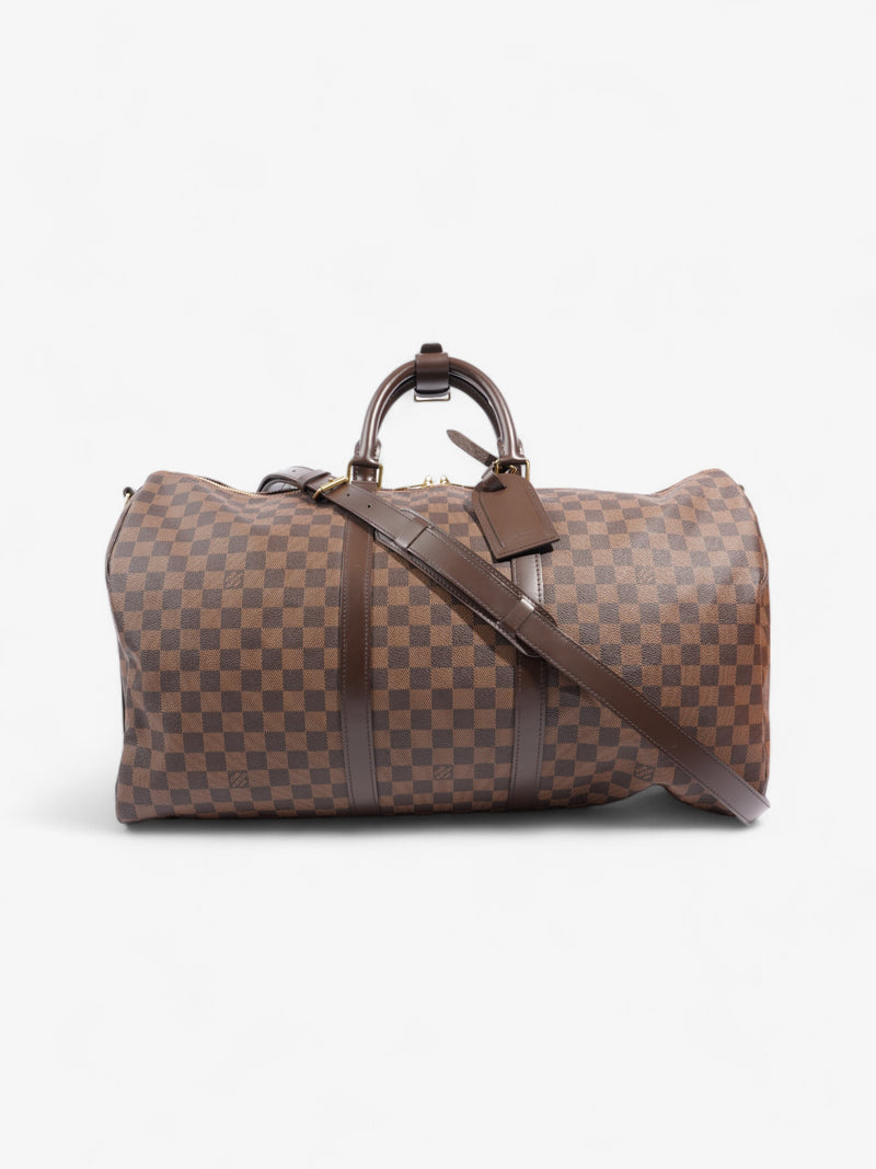 Louis Vuitton Keepall Bandouliere 55 Damier Ebene Coated Canvas