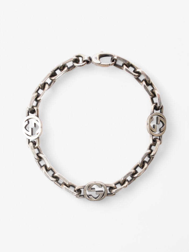 Gucci Interlocking Chain Bracelet Silver Silver Sterling