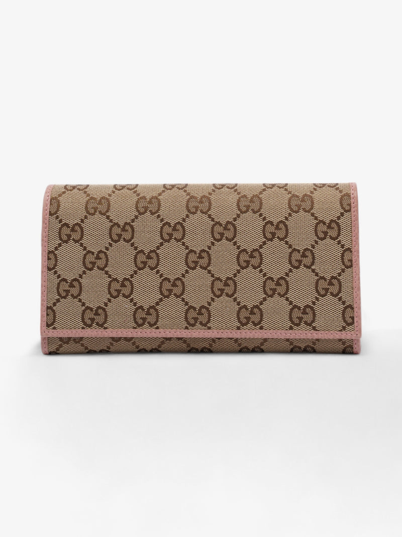 Gucci Two-Folded Wallet GG Supreme / Baby Pink Canvas