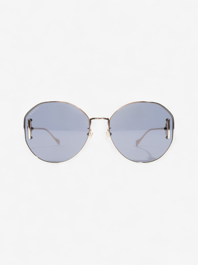 Gucci Interlocking G Sunglasses Gold / Black Acetate 140mm
