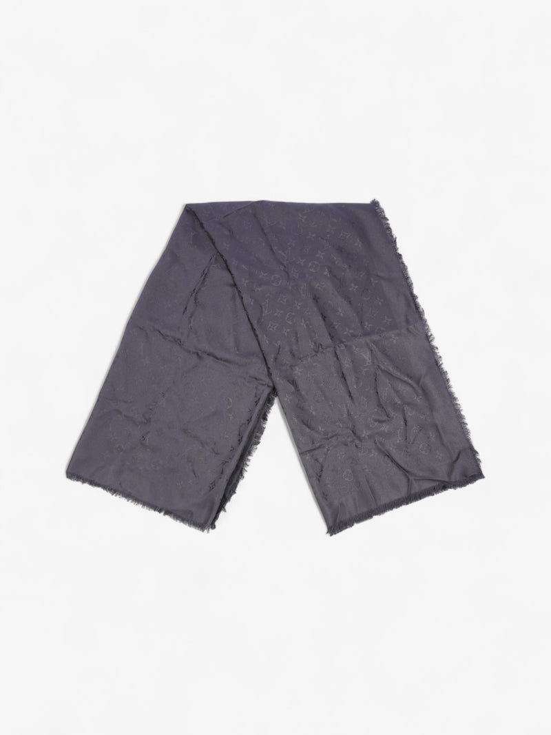 Louis Vuitton Monogram Shine scarf Black Silk 139cm x 139cm