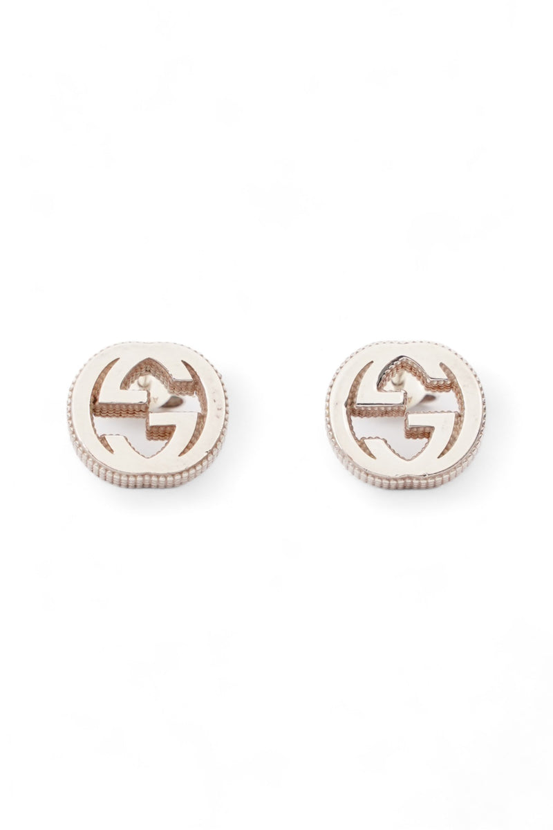 Gucci Interlocking Earrings Silver Silver Sterling