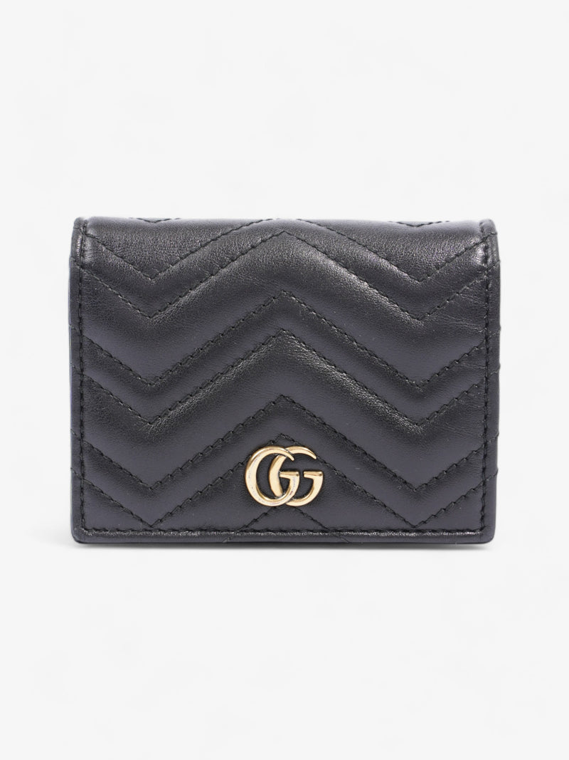 Gucci GG Marmont Card Case Wallet Black Matelasse Leather