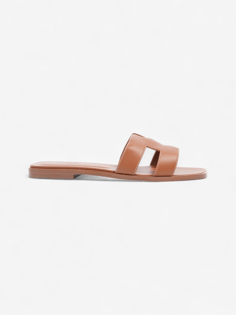 Hermes Oran Sandals Brown Leather EU 40 UK 7