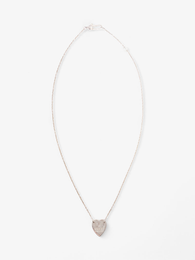 Gucci Heart Tag Necklace Silver Silver Sterling