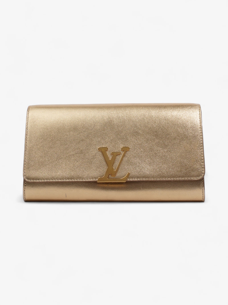 Louis Vuitton Louise Clutch Gold Leather