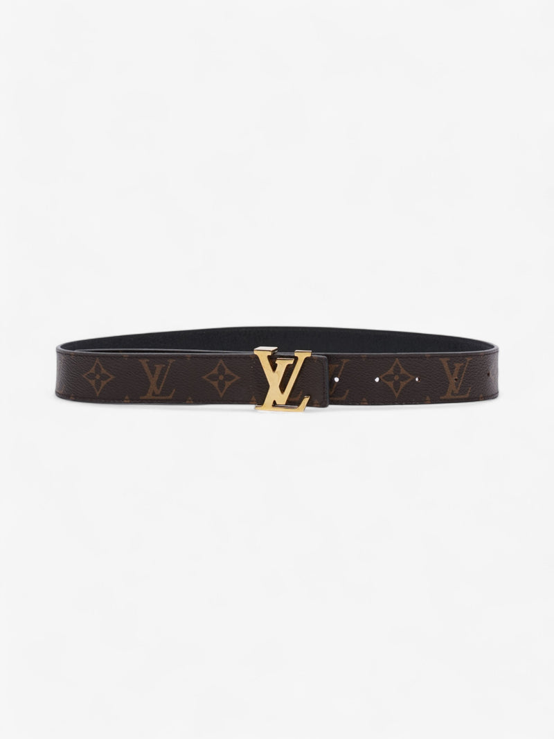 Louis Vuitton LV logo 30MM reversible belt Monogram / Black / Gold Canvas 75cm / 30