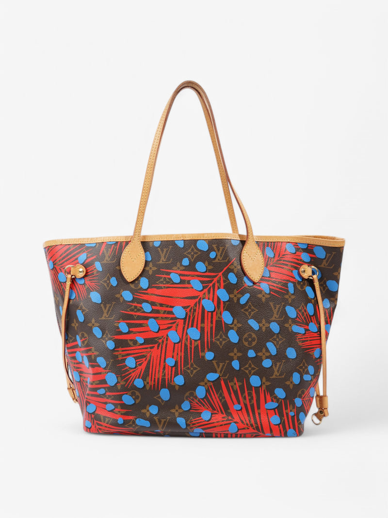 Louis Vuitton Neverfull Monogram / Red / Blue Coated Canvas MM