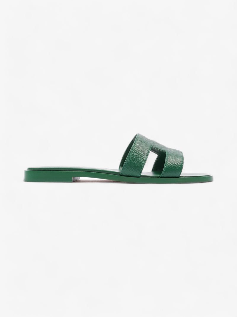 Hermes Oran Sandals Green Leather EU 36.5 UK 3.5