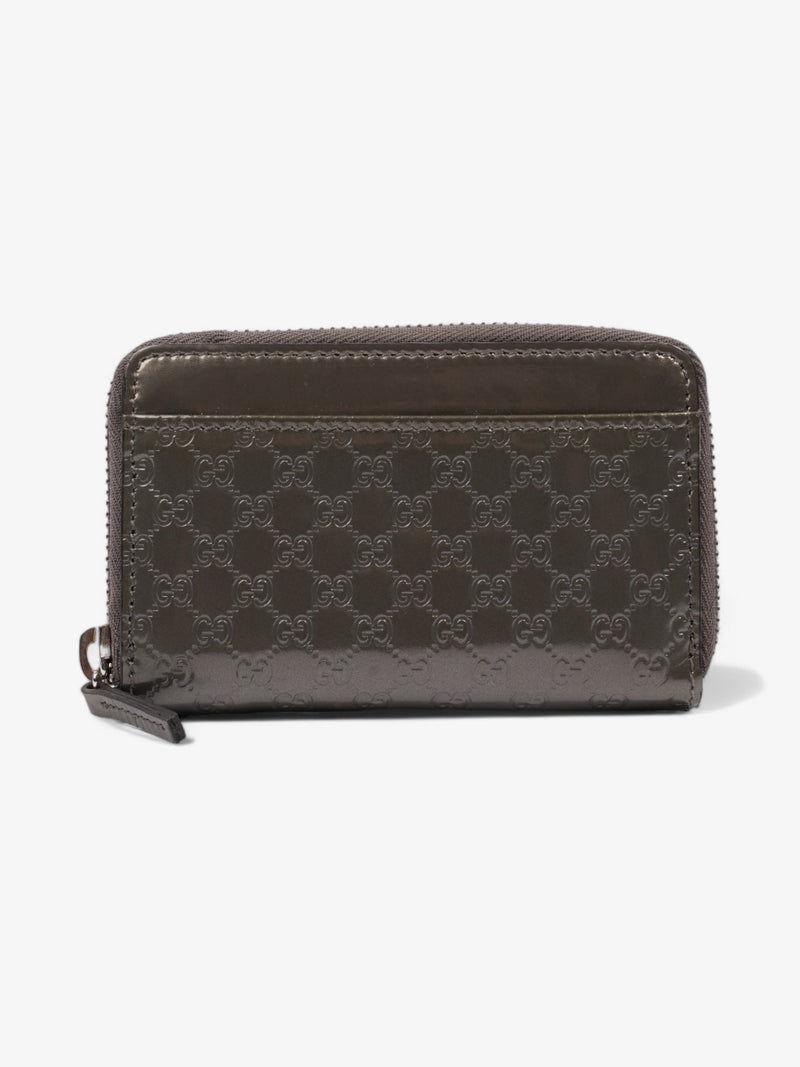 Gucci Microguccissima Compact Wallet Grey Patent Leather