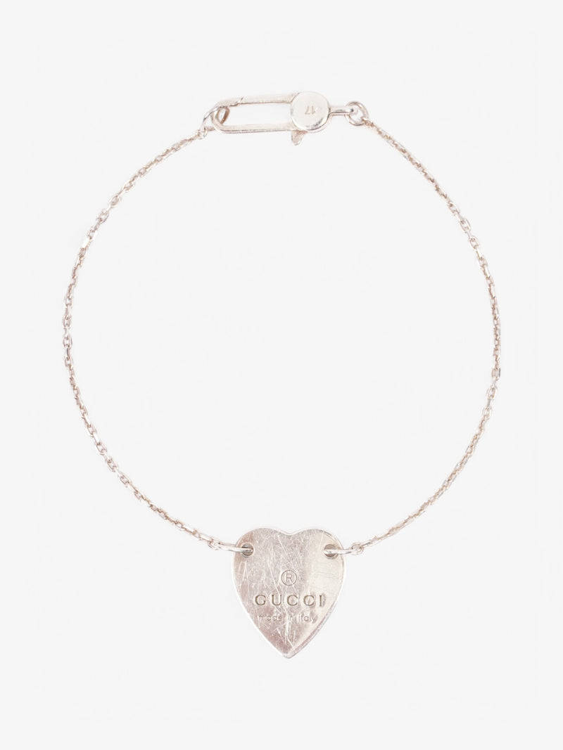Gucci Trademark Heart Bracelet Silver Silver Sterling 17