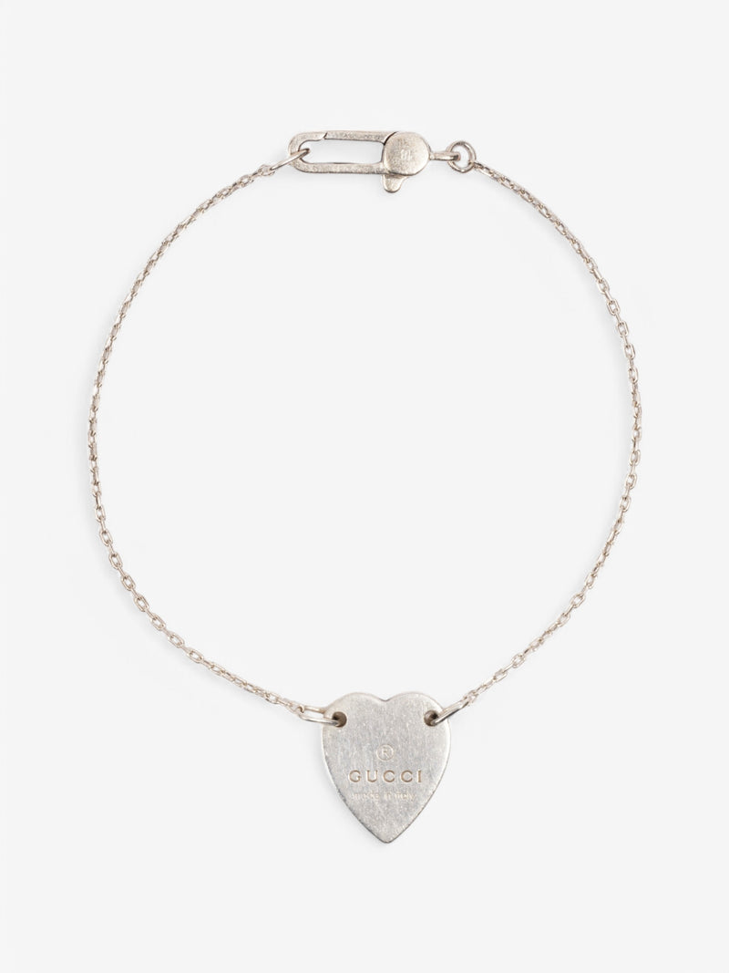 Gucci Trademark Heart Tag Bracelet Silver Silver Sterling