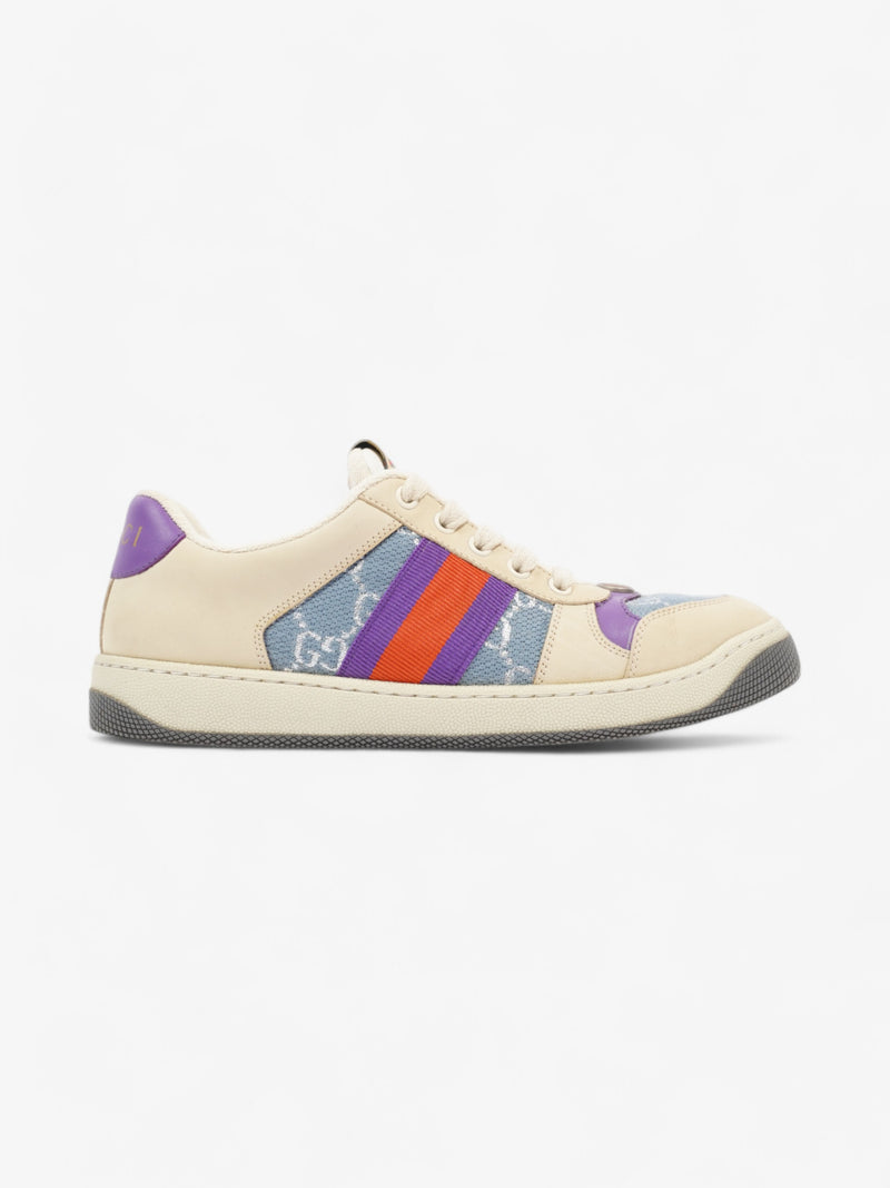 Gucci Screener Sneakers Beige  / Blue / Purple Canvas EU 38.5 UK 5.5