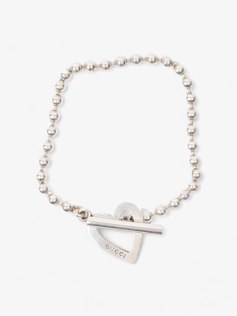 Gucci Heart Toggle Bracelet Silver Silver Sterling 17