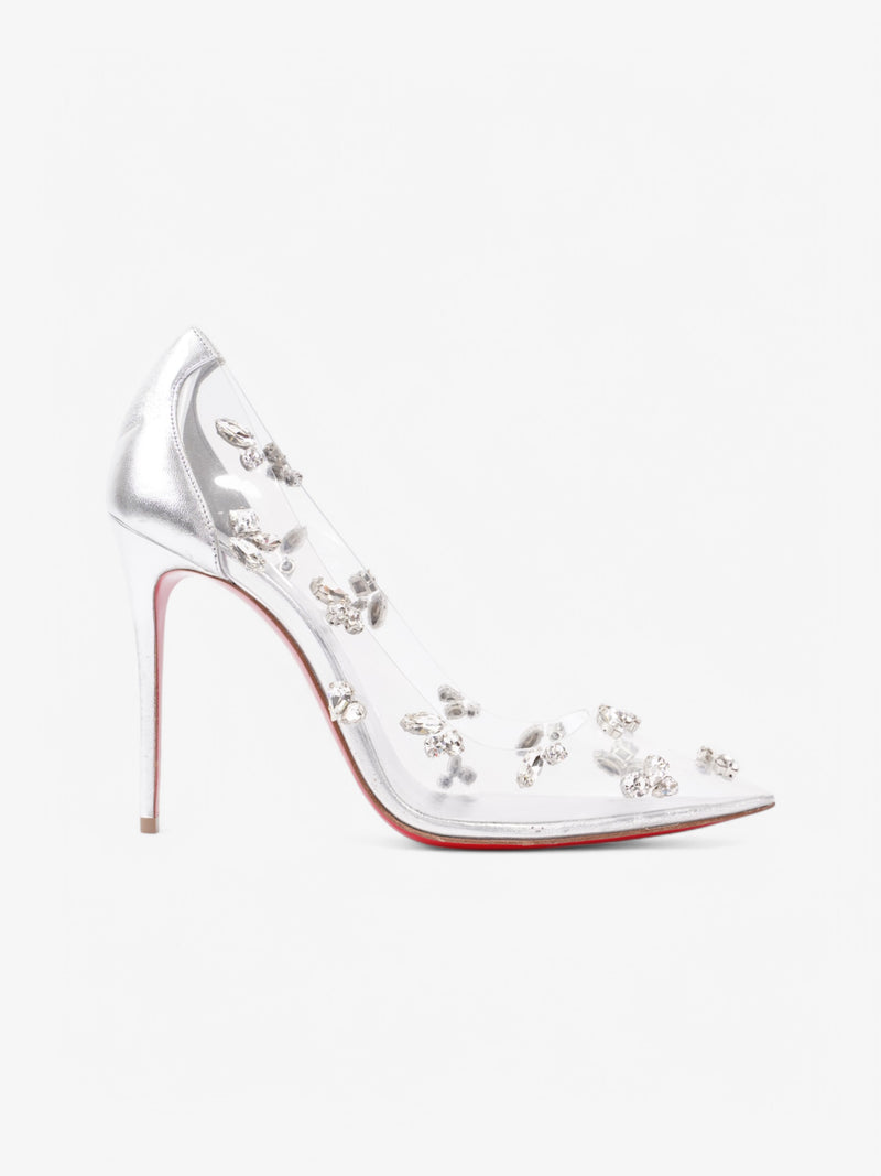 Christian Louboutin So Kate 100 Silver PVC EU 37 UK 4