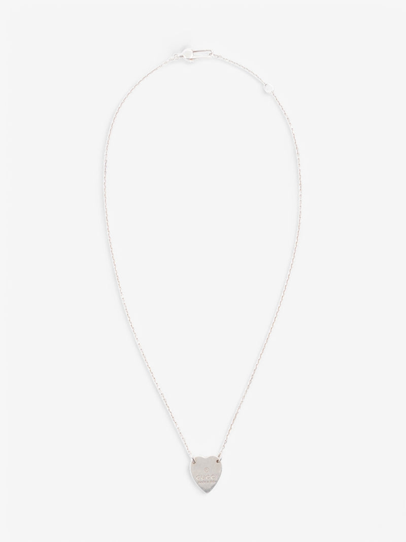 Gucci Heart Pendant Necklace Silver Silver Sterling