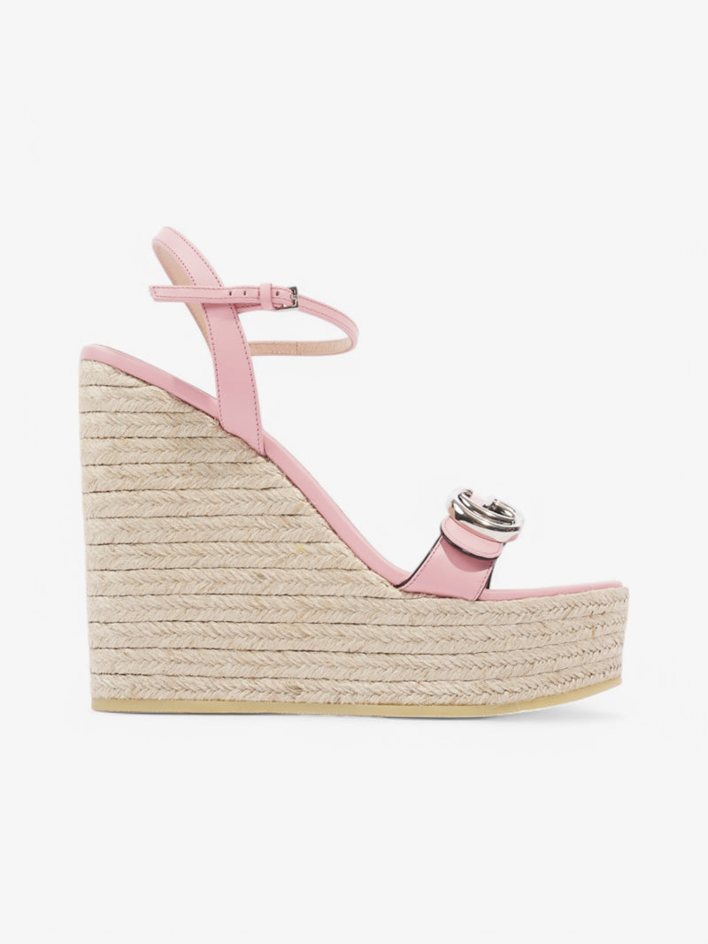 Gucci GG Marmont Espadrille Sandals 130 Pink Leather EU 39.5 UK 6.5